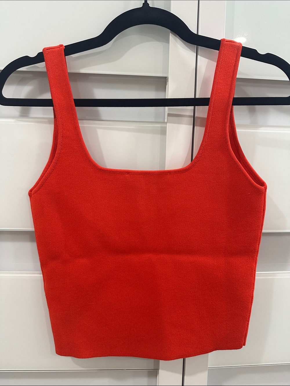 Zara Red Square-Neck Ribbed Tank - Picture 6 of 6